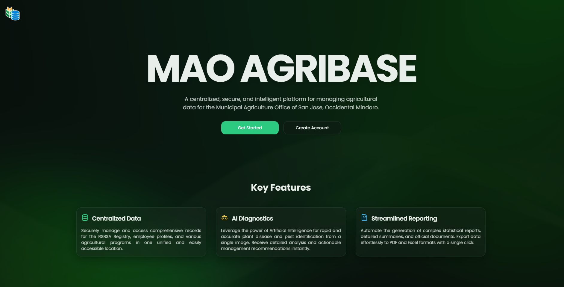 MAO Agribase interface